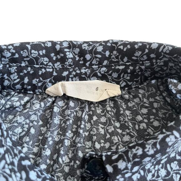 Zara Girls Black Blue Floral A-Line Button Front Dress Size 6 - Picture 5 of 5